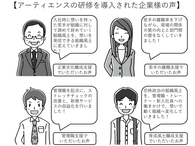 アーティエンスの研修を導入された企業様の声