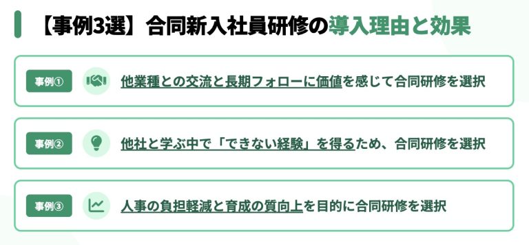 【事例3選】合同新入社員研修の導入理由と効果